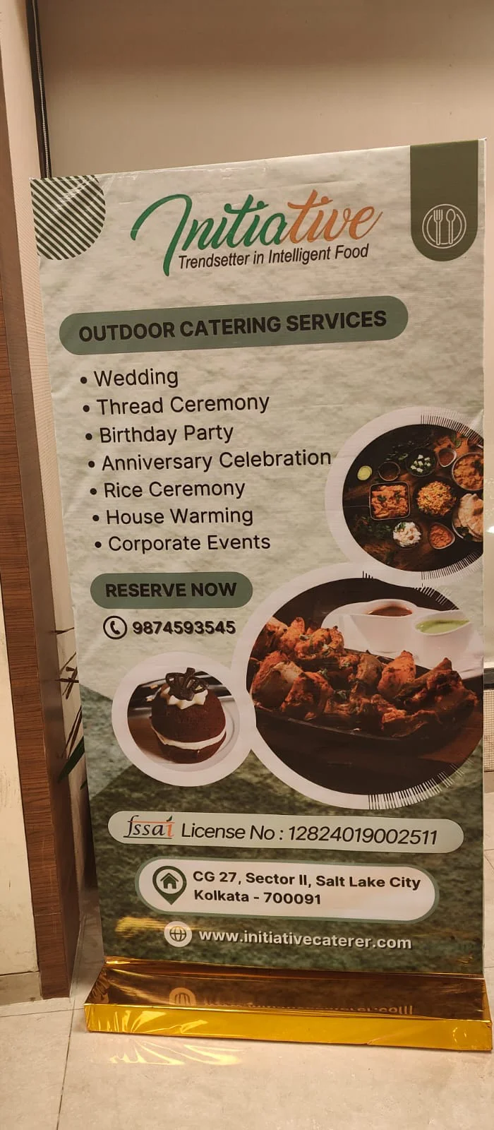 Outdoor catering services banner for weddings and events