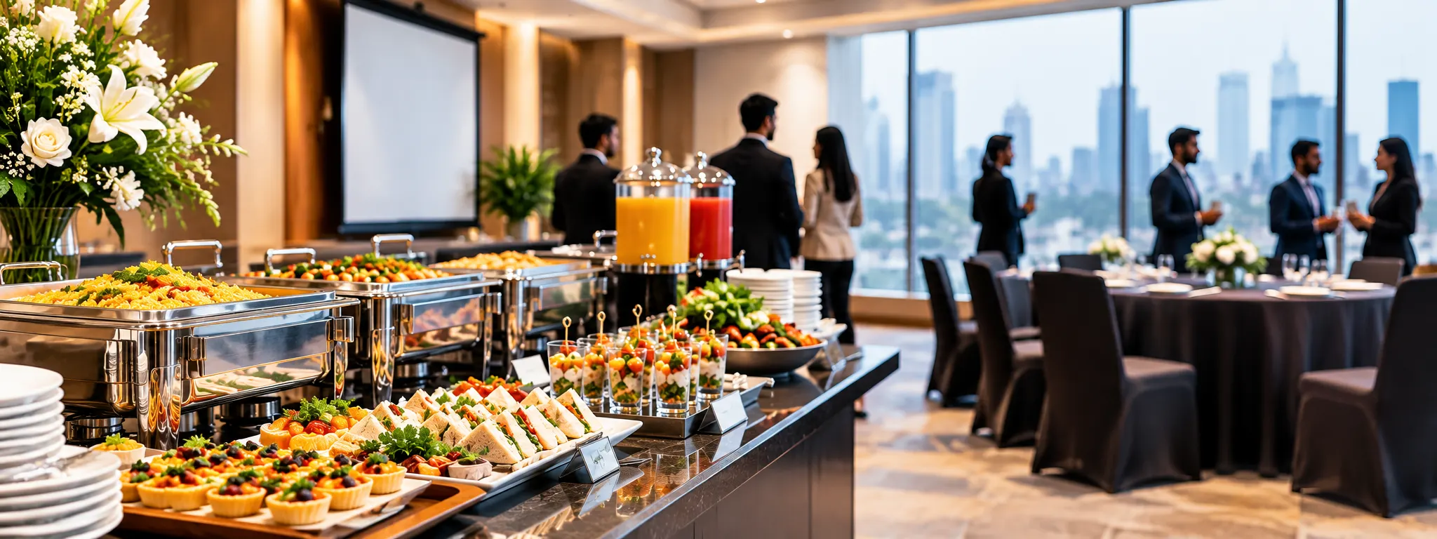 Corporate catering buffet setup for meetings and office events in Kolkata